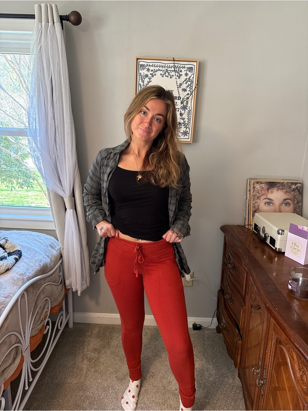 Victoria's Secret Rust Red Drawstring Leggings